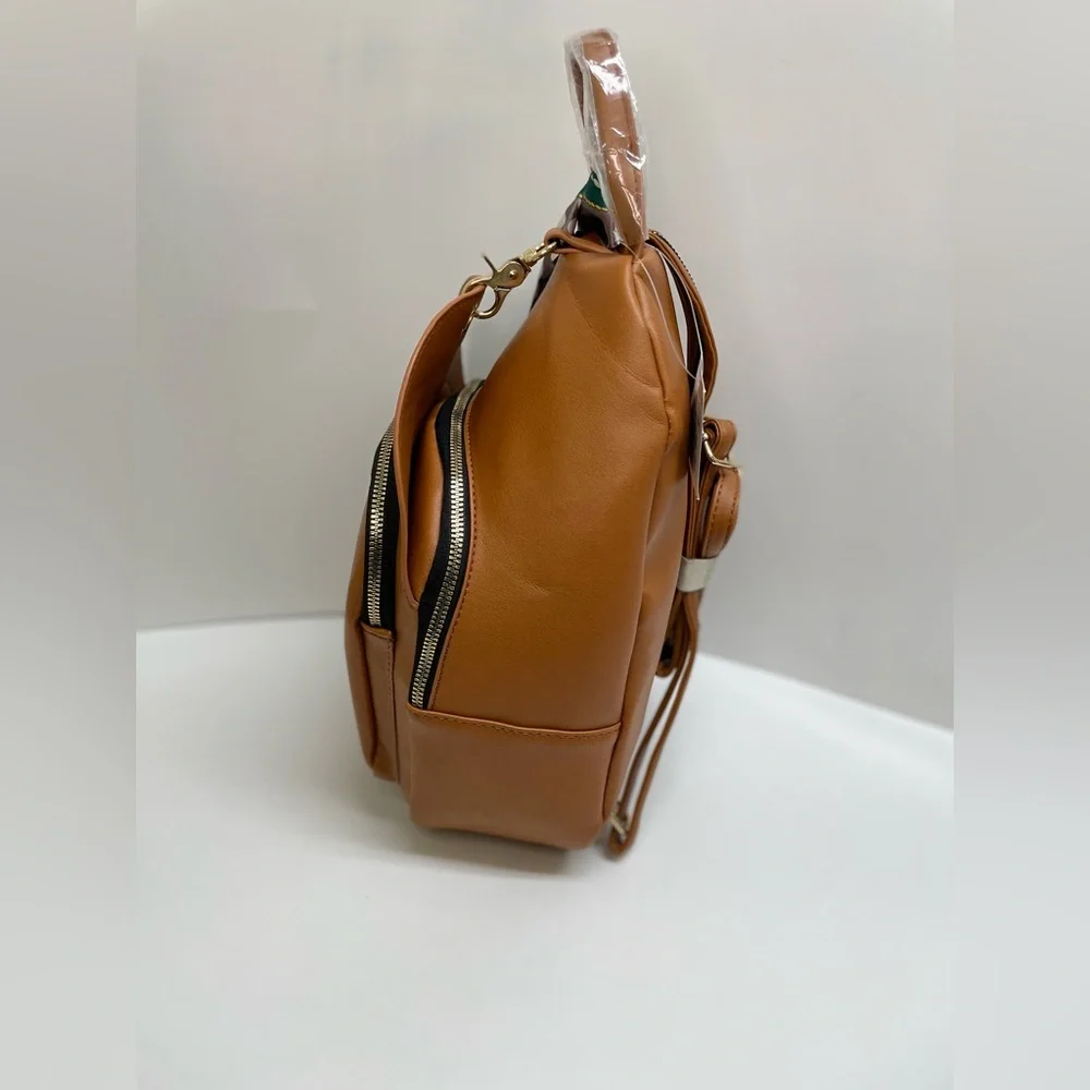 NWT Tan Backpack with Scarf Accent